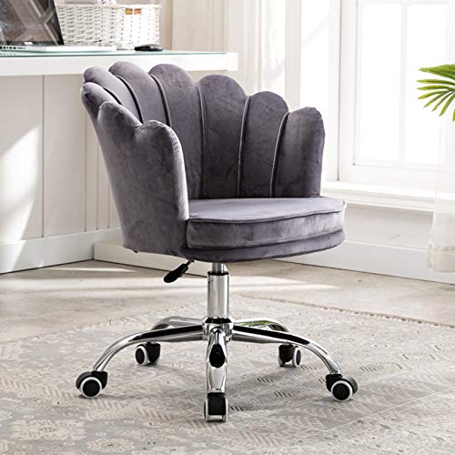 Chaise de Bureau Fauteuil Ergonomique en Velours Pivotante Dossier Inclinable à 360° avec Hauteur d'Assise Réglable Rose-Yaheetech - Maison