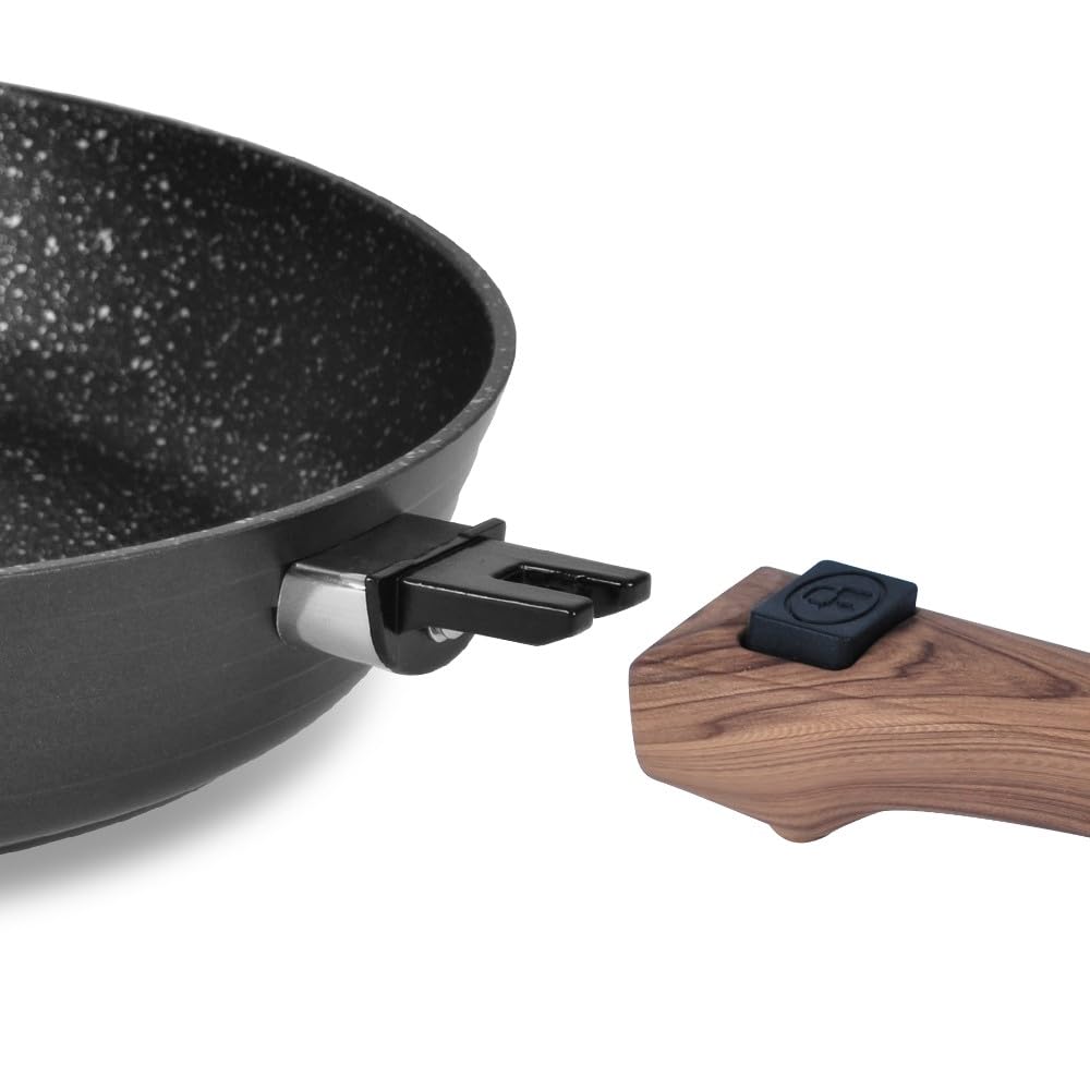 Durandal - Coffret 4 poêles antiadhésives Légende à manches amovibles 20,24,28,32cm -Batterie de cuisine compatible four,induction