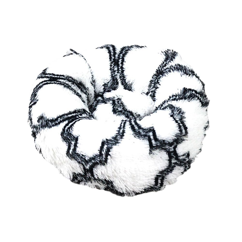 YOUCAI Puppy Bed for Medium Small Dogs Cats Non-Slip Bottom Fluffy Calming Kitten Bed for Small Dog and Puppy Plush Cuddler Pet Bed Round Plush Dog Bed,A-Black,110cm