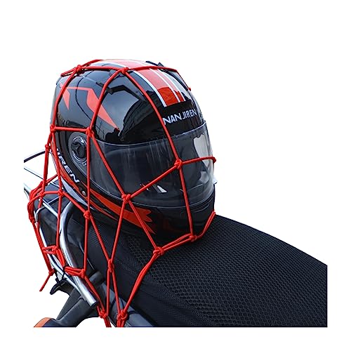 JNNJ Red De Equipaje con 6 Ganchos Elástico, Red De Equipaje Elástica Moto, Motocicleta Elasticos Transporte Red Elástica De Carga, para Bicicletas Motos Todoterrenos 30 CM X 30 CM(Rojo)