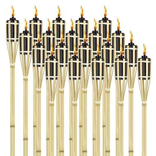 UISEBRT Gartenfackeln für Draußen 36er Set Bambusfackeln,...