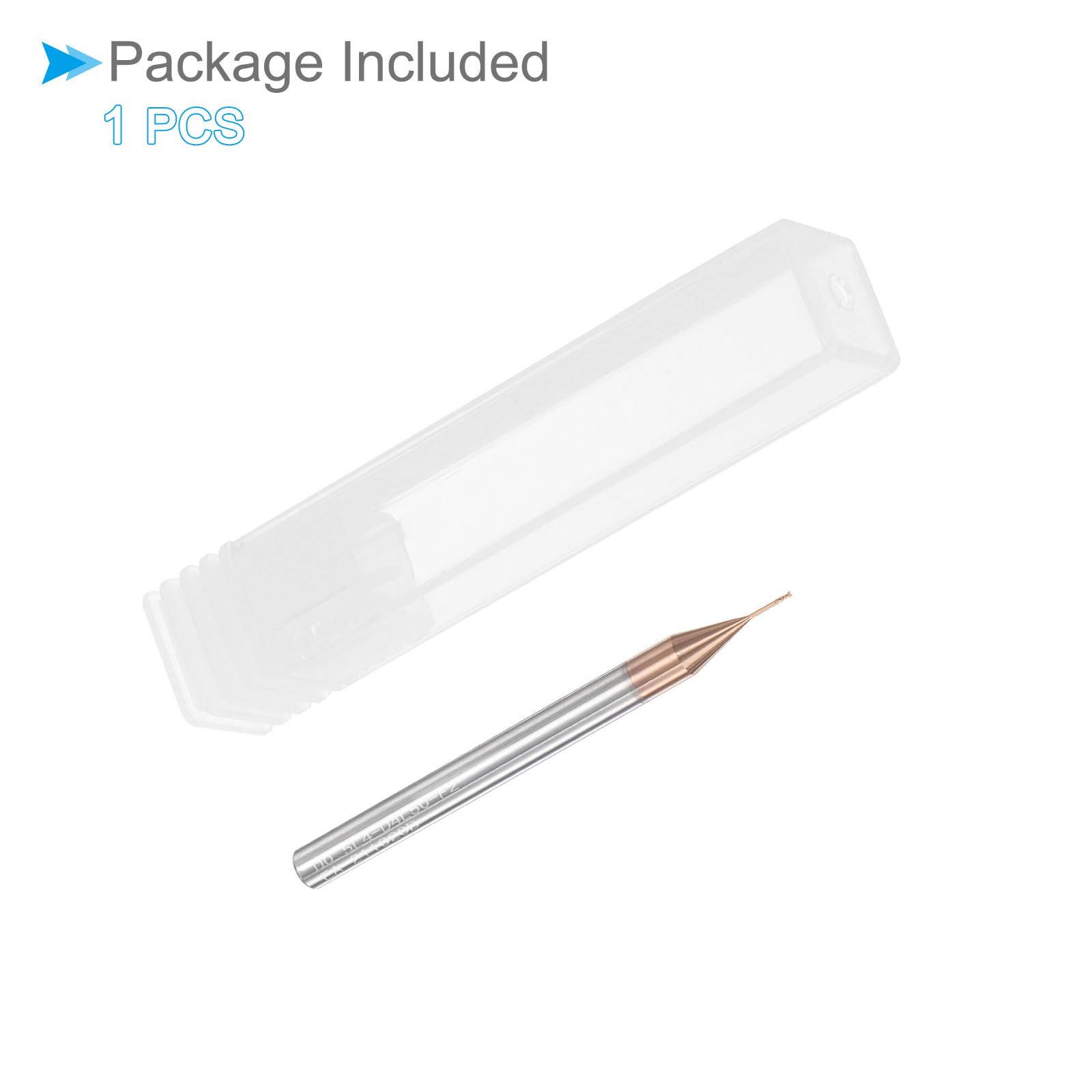 Fraise à Bout Carré, Coupe de 0,5 mm x 4 mm, Longue Portée, Revêtement en Carbure de Titane (Nano-Échelle), 2 Flûtes pour Fraiseuse CNC