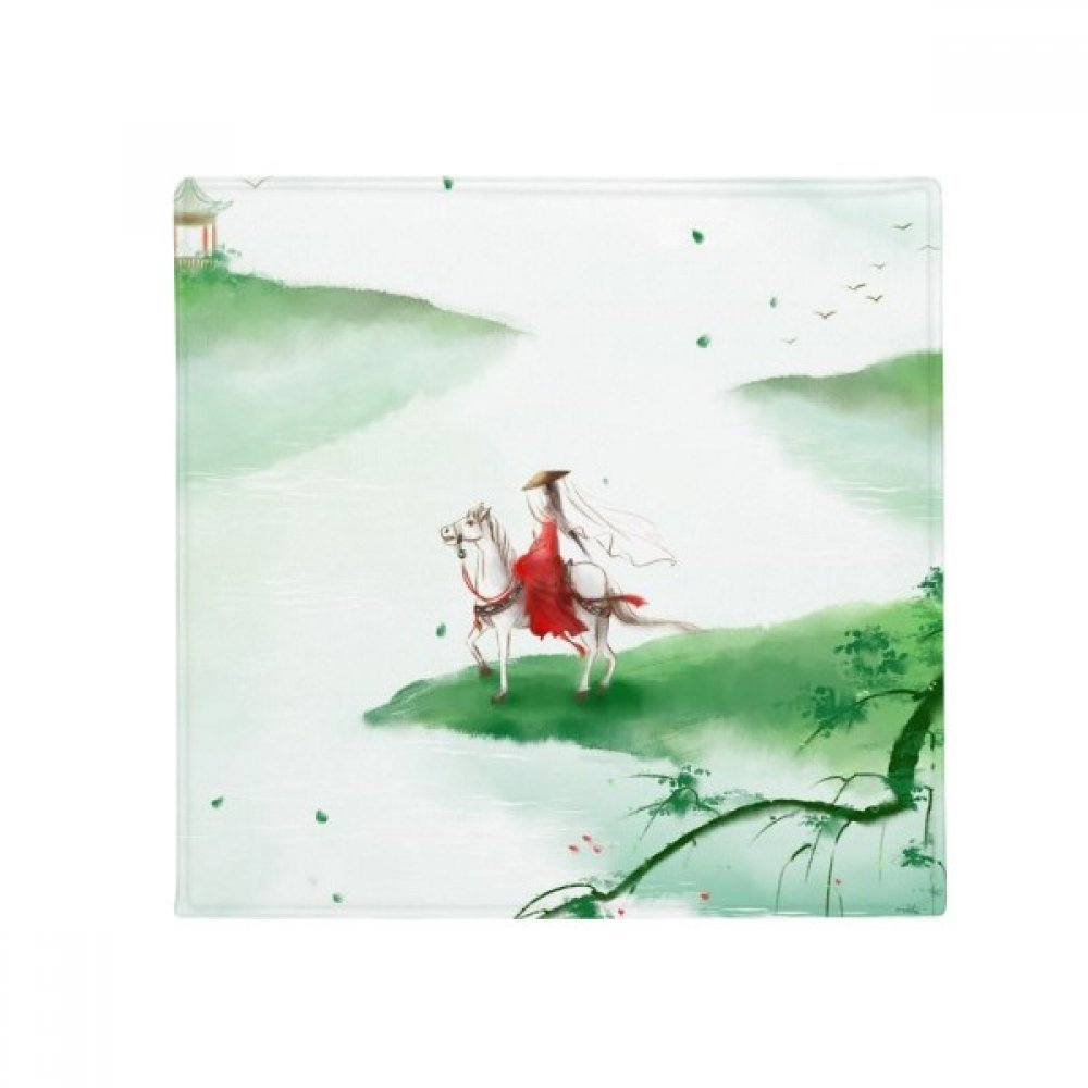Tapis de sol cheval chinois aquarelle multicolore : idée cadeau originale maison 60cm