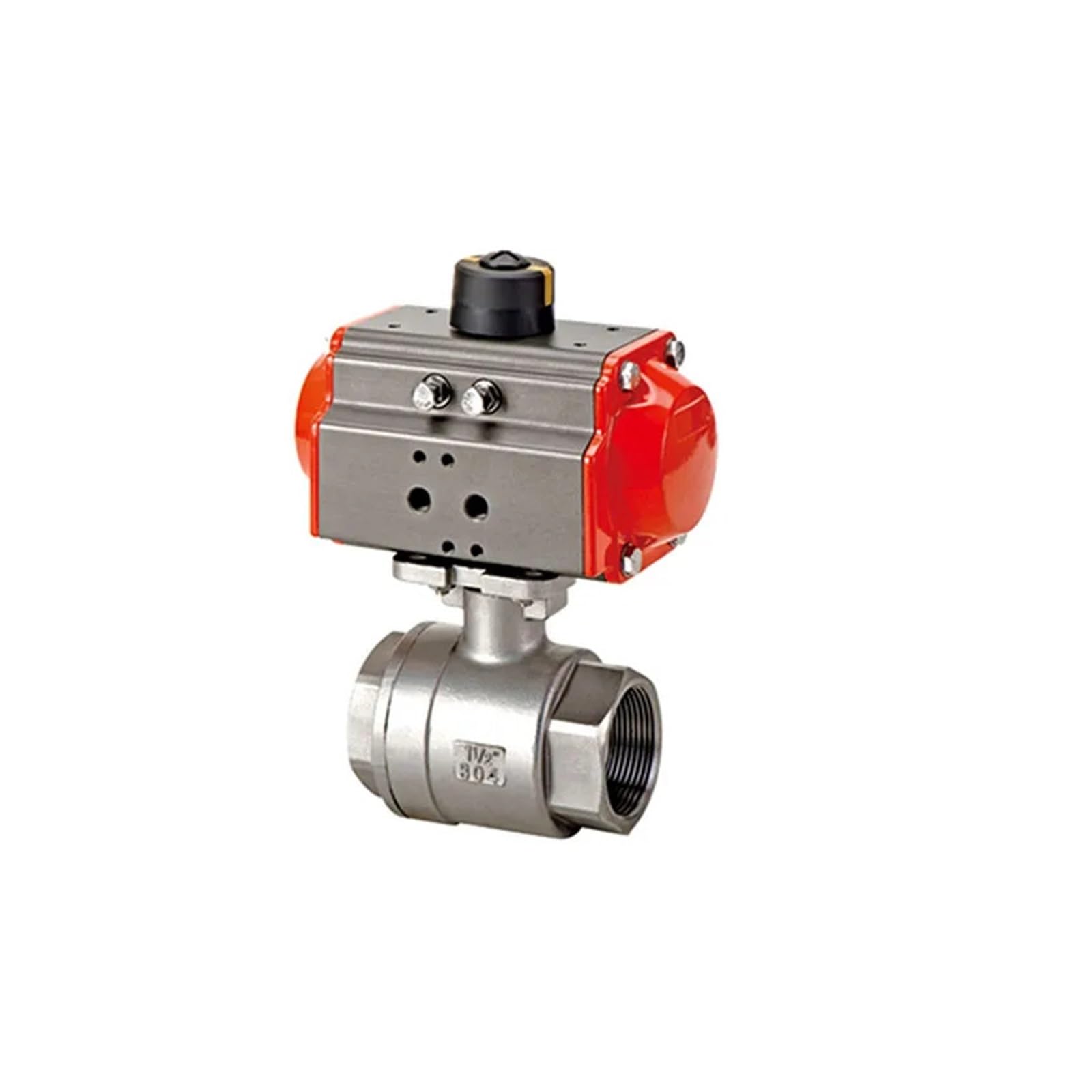 DN40 Two Piece High Platform Pneumatic Ball Valve 304 Stainless Steel Double Acting Cylinder Pneumatic Ball Valve