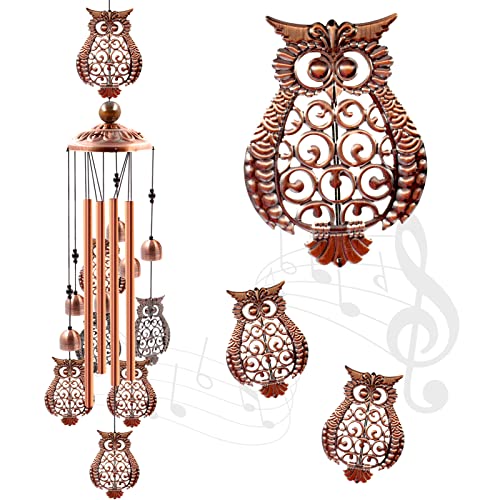 Wind Chimes Outdoor Clearance Ukulork Owl Aluminum Tube Windchime with S Hook Patio Garden Decor Housewarming Gift.