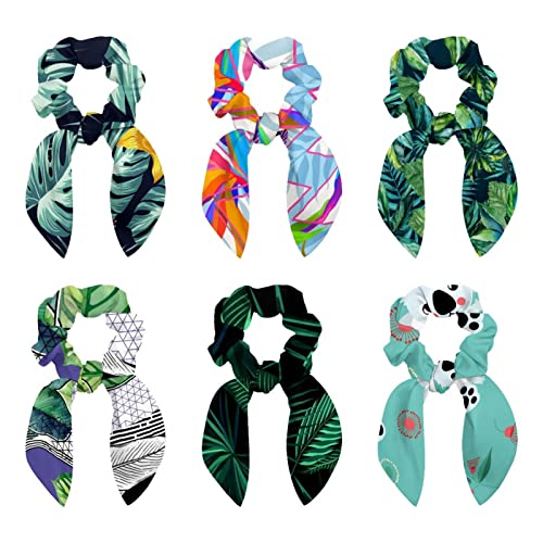 Chouchous cheveux velours premium - Set de 6 accessoires nœud papillon et motif géométrique