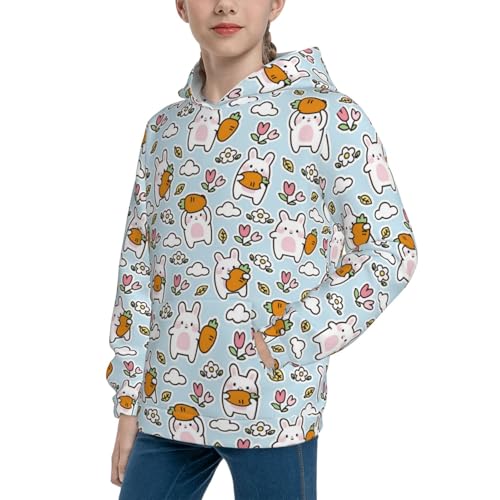 Cute Rabbit Hold Carrot Kid Hoodies Boys Sweatshirts Girls Pullover with Pocket2