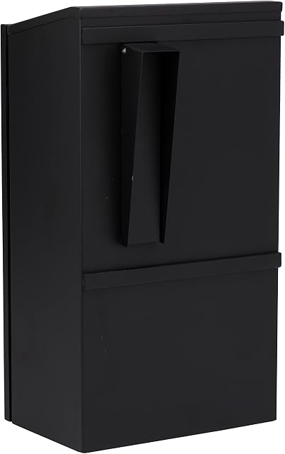 Burg-Wachter MB25BK Secure Steel Gate and Railings Postbox, Black, Large