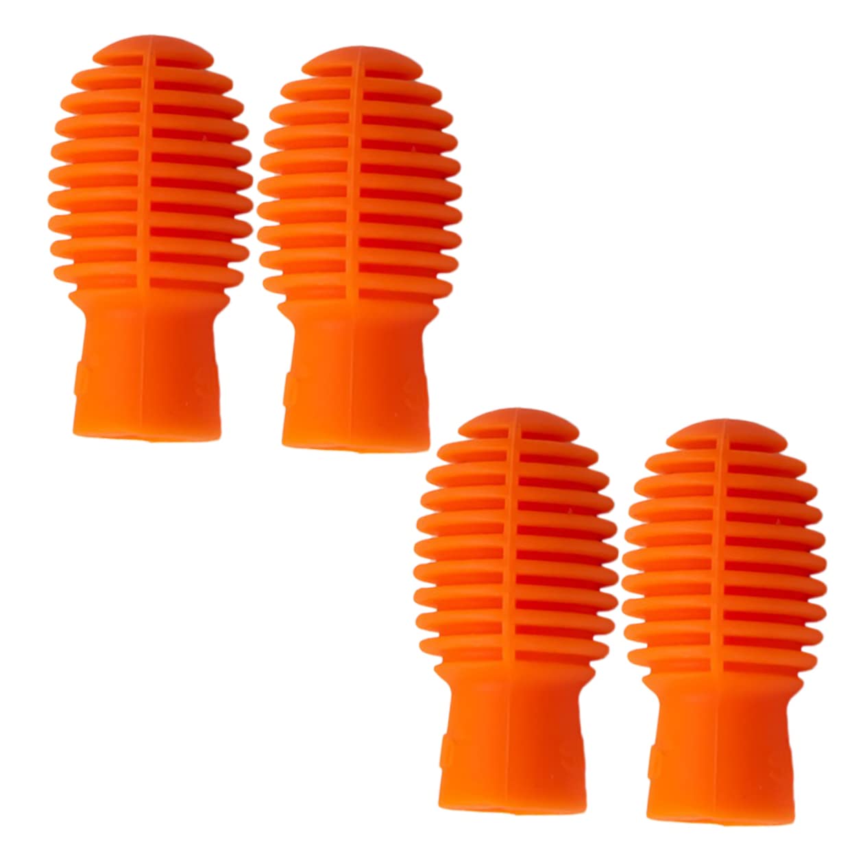 BESPORTBLE 4Pcs Drumstick Silicone Caps for Silent Practice Protective Covers for Drum Accessories Flexible Mute Pads for Drummers Orange Drum Stick Tips Replacement