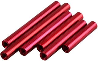 Kit de separación, Espaciador de aluminio, 1 pieza M3×D6, espaciador de aluminio con rosca hembra redonda roja, perno espaciador, tuerca extensible, longitud de columna de 6 mm a 80 mm(Length 70mm 1pc