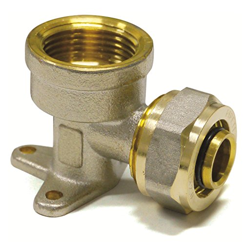 Pipetec Schraubfitting Wandwinkel Wandscheibe 20x2 mm 3/4 Zoll Innengewinde für Mehrschicht-Verbundrohr, DVGW, UBA-konform, bis max.100°C