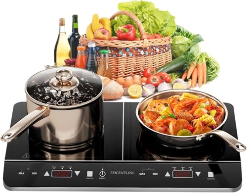 Double Induction Cooktop, 1800W Powerful Induction Burners with 2 Large 8