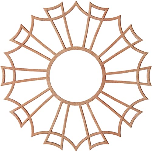 Image of Ekena Millwork 16 inchOD x 5 5 /8 inchID x 3 /8 inchT Augustus Wood Fretwork Pierced Ceiling Medallion, Cherry