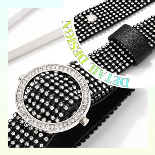 ACEDRE Black Rhinestone Choker Necklace Leather Gothic Thick Collar for Women4