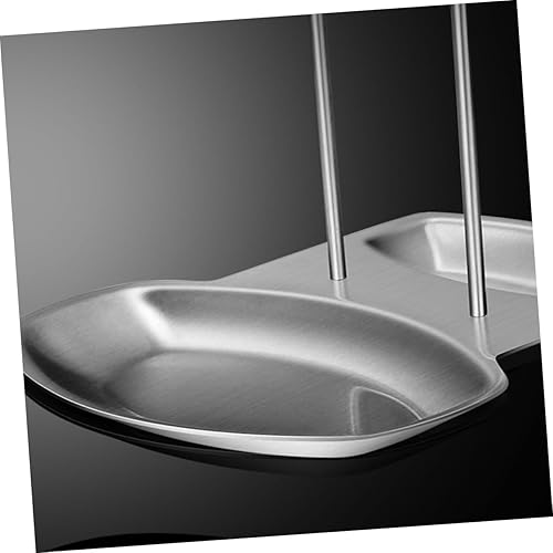 Miniatura 3 de BESTonZON Estante de secado de platos de acero inoxidable con cucharón de acero inoxidable, soporte para utensilios de cocina, tapa de olla, estante