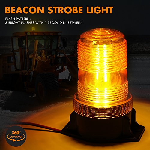 Xprite 30 LED Amber Forklift Beacon Strobe Light Safety Warning Flashing Lights for 10-110V Mower, ATV, Trucks, Tractor, Golf Carts, UTV, Cars, Bus-4PCS by Xprite - Image 2