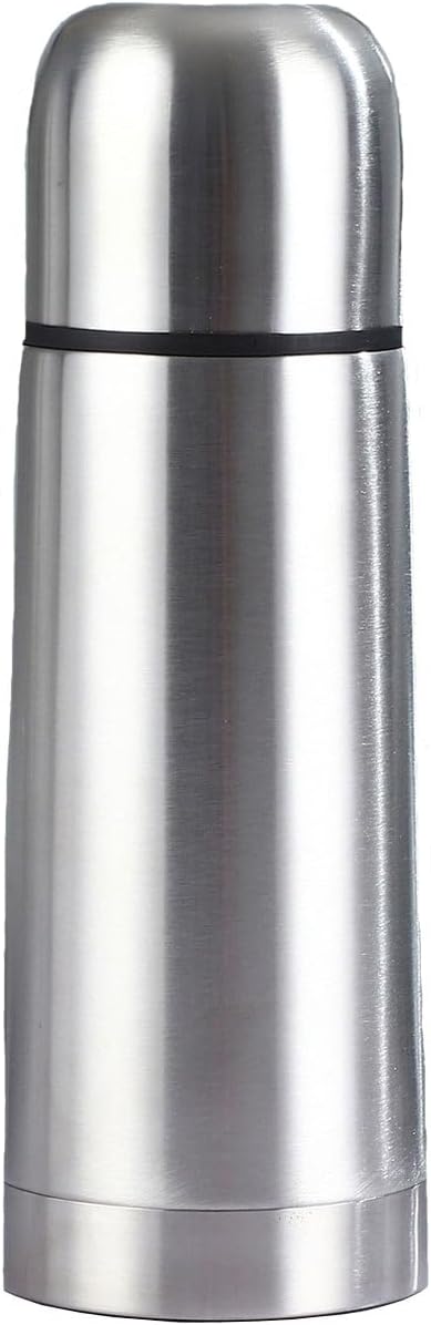Botella térmica aislada con taza, termo de café de acero inoxidable para bebidas frías y calientes, botella de agua con vaso aislado al vacío, taza de viaje deportiva de doble pared (350 ml)