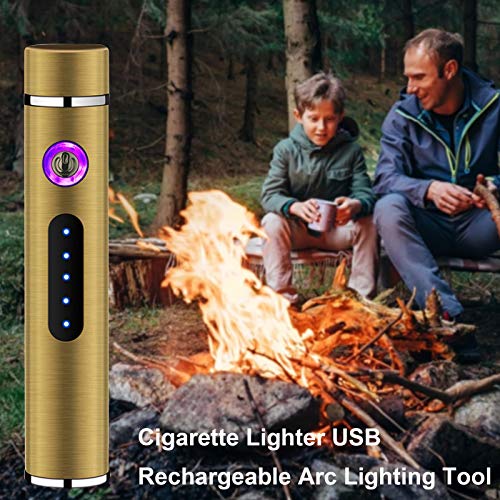 Doppelbogenfeuerzeug, Zigarettenanzünder USB Aufladbar LED-Display Feuerzeug, Elektrisches Winddichtes Flammenloses… – Bild 8