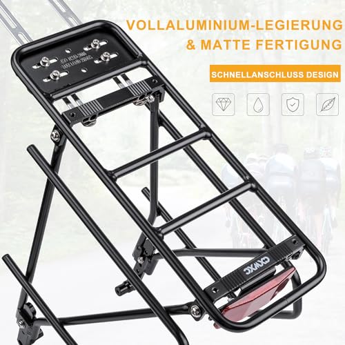 CXWXC Fahrrad Gepäckträger Hinten mit Reflektor MTB Gepäckträger maximaler Belastung 27kg Fahrradgepäckträger für 26-29 Zoll