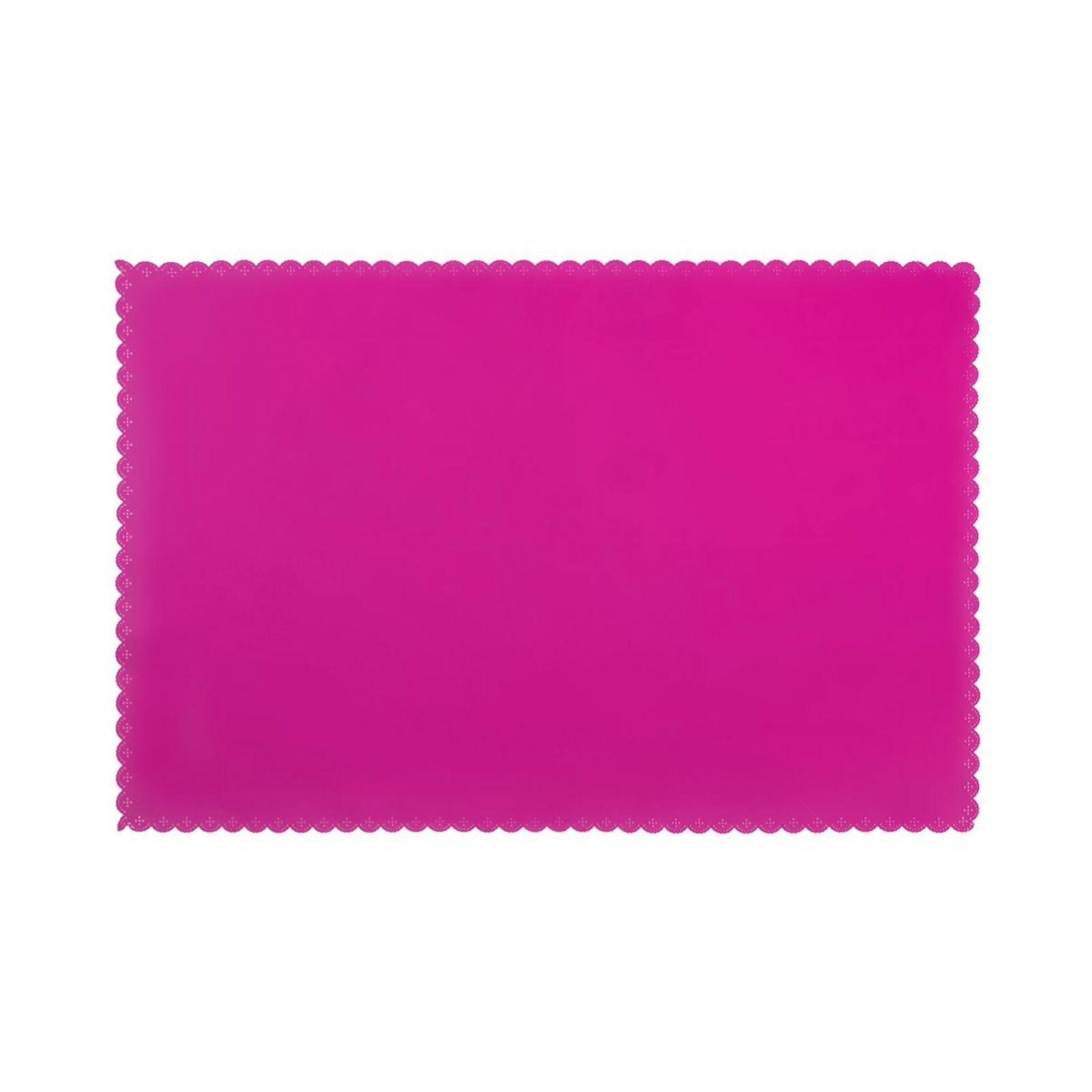 Modern Hot Pink Solid Color Dinner Plate Mats Set of 6 12x18 Inch, Heat Resistant Non-Slip Table Mats for Holiday Banquet Kitchen Table Decoration