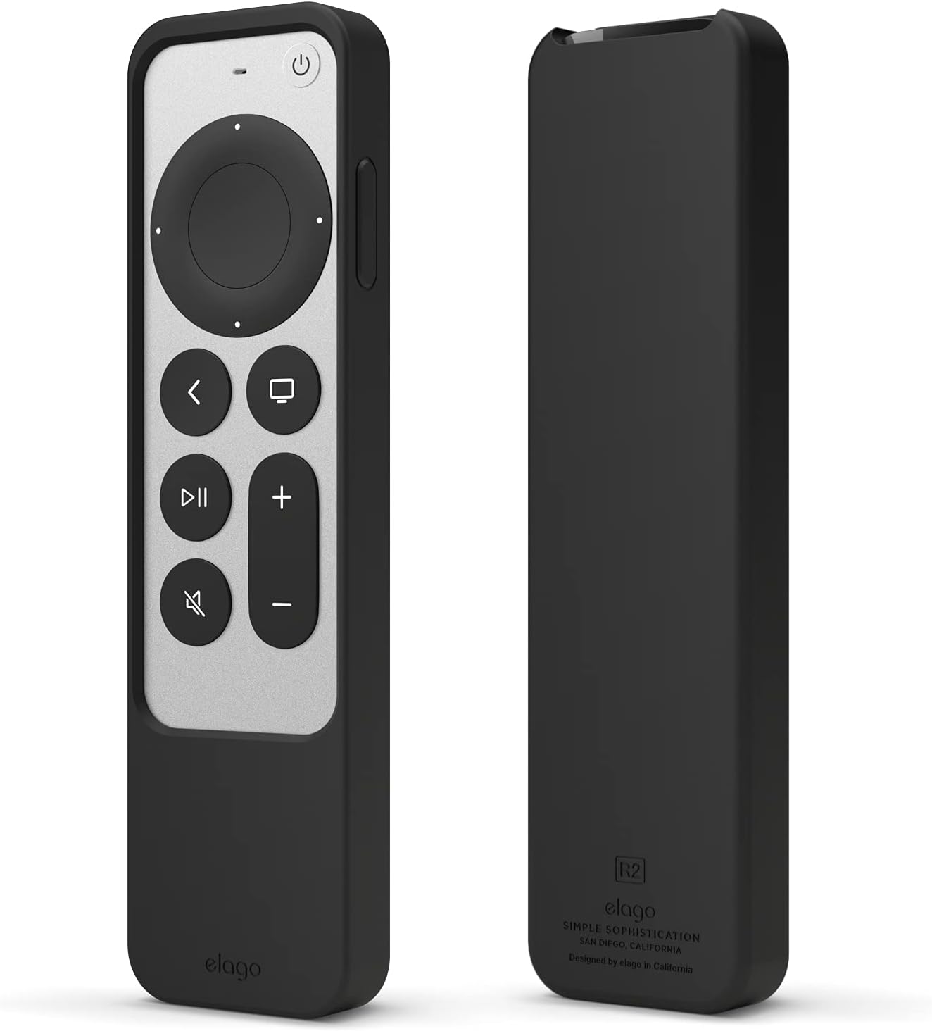 R2 Slim Case Compatible with Apple TV 4K Siri Remote 3rd (2022) & 2nd Generation (2021) - Slim Design, Light Weight, Scratch-Free Silicone, Shock Absorption, Full Access to All Functions (Black)