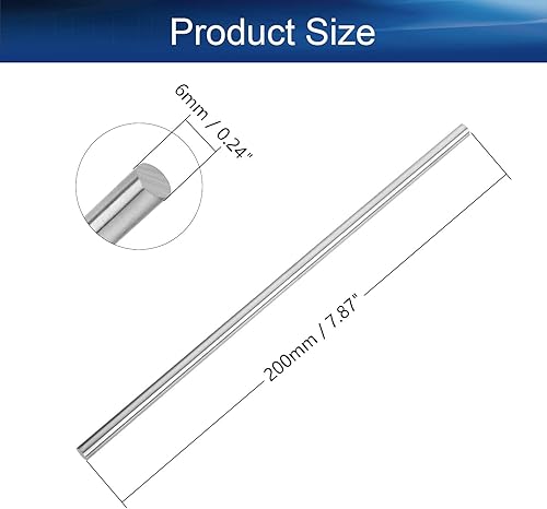 Miniatura 2 de Bettomshin Varilla de acero redonda, barra de torno HSS de 0.236 in, herramienta de 7.874 in de largo, para engranajes de eje, taladradora,