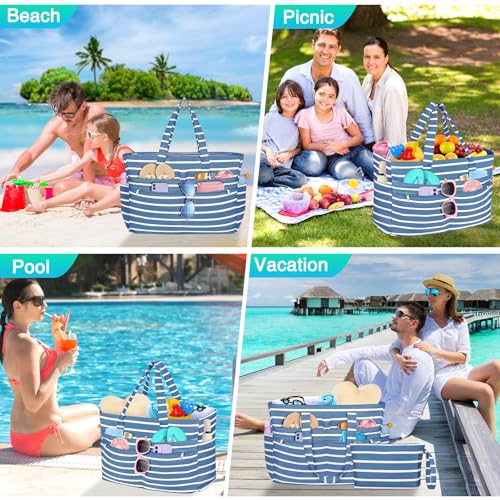 Image of HUANLANG Extra Large Beach Bag Waterproof Beach Totes Bags for Women Men,Pool Bag with Zipper Wet Pocket