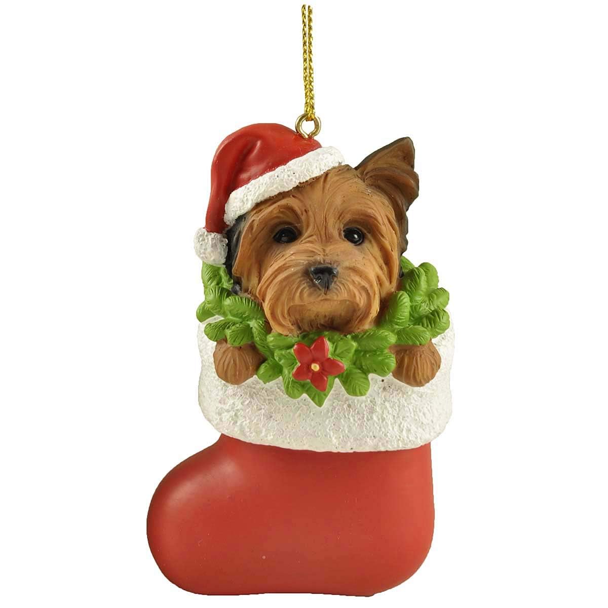 PlentifulHome Liphontcta Black Labrador Retriever with Santa Hat in Christmas Sock Dog Ornaments for the Christmas Tree