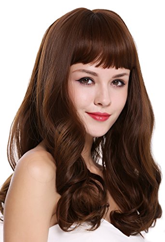 WIG ME UP, C8140-8/30 Quality women's wig lady long wavy curly fringe maroon brown mix, Ash brown and copper brown mix (8/30) - Image 2