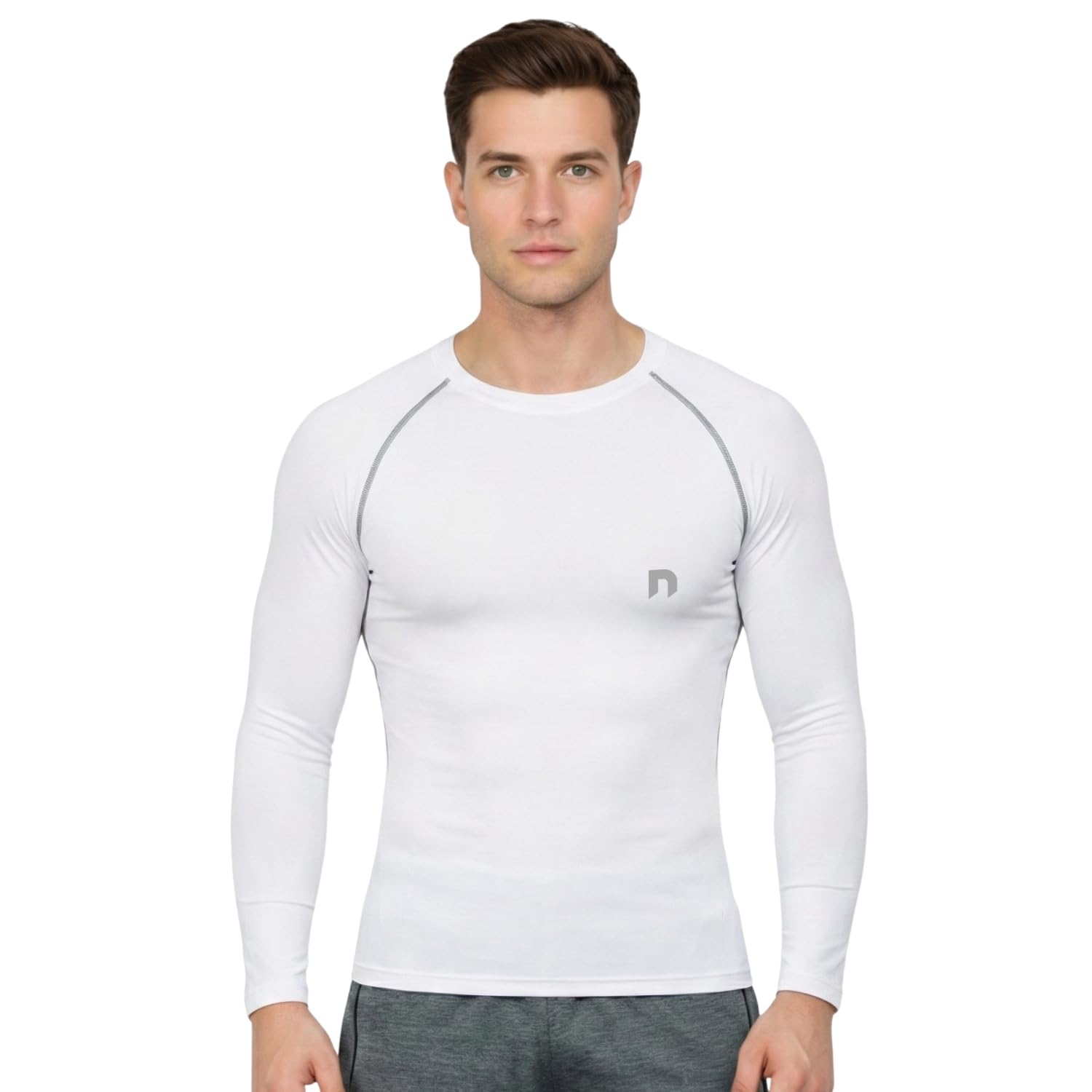 never lose Men's Compression Fit Long Sleeve Athletic Training Top for Gym, Running and Fitness Workouts-picture-35
