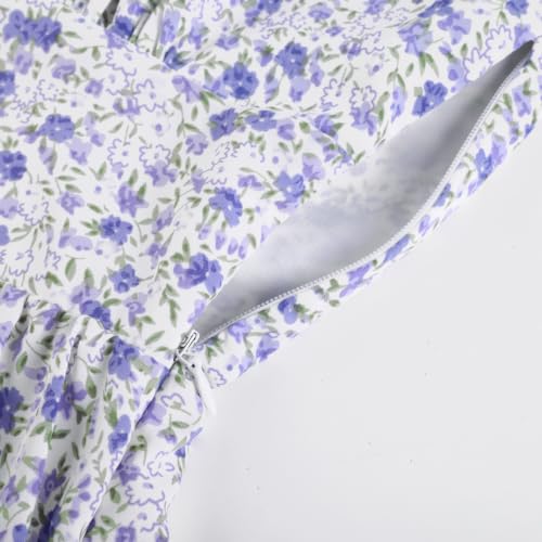 Image of Belle Poque Women's Vintage Square Neck Dress 2026 Summer Short Sleeve Layered Tiered Ruffle A-line Swing Midi Dress
