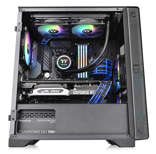 Thermaltake Ca-1Q9-00S1Wn-00 S100 Tempered Glass Black Edition Micro-Atx Mini-Tower Computer Case With 120Mm Rear Fan Pre-Installed #TOP6