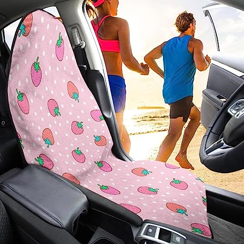Image of Yewattles Strawberry Waterproof Portable Car Seat Protector for Gym Beach Swimming Running Workout Outdoor Universal Fit Most Vehicles Machine Washable,Yew-YSFH2330CZ46-1-5