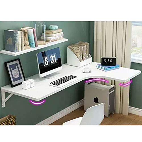 Bureau compact mural contre le manque d'espace - Table flottante en bois massif