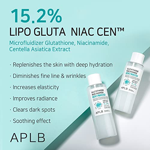 APLB Glutathione Niacinamide Facial Toner | LIPO GLUTA NIAC CEN™ 15.2% 5.41 FL.OZ/Korean Skincare, Replenishing Moisture, Revitalize for Gentle and Improve Skin Texture Through Niacinamide - Image 4