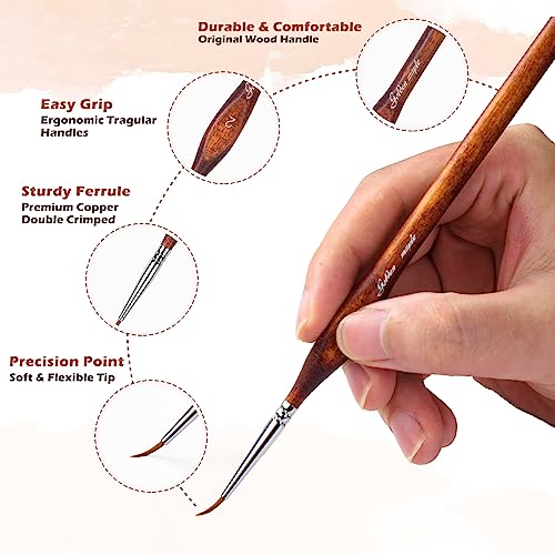 Image of Golden Maple Miniature Model Paint Brushes-10pcs Micro Detail Paint Brush Set,Small Fine Detail Brushes for Acrylic, Oil, Watercolor & Paint by Number,Figurine