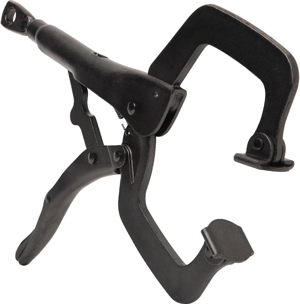 Klein Tools 38662 C-Clamp Locking Pliers Set, 6-Inch and 11-Inch Adjustable Swivel Jaw Pliers, for Home, Shop, Woodworking, 2-Piece