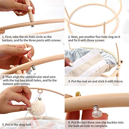 Innopet Cat Hammock Bed, Cute Swing Hammock Bed For Kitten And Cats With Dangling Ball For Kitty, Breathable Fabric Indoor/Outdoor #TOP6