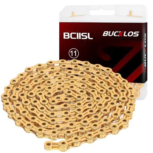 BUCKLOS 8/9/10/11/12 Speed Bike Chain for Shimano SRAM, Silver/Gold