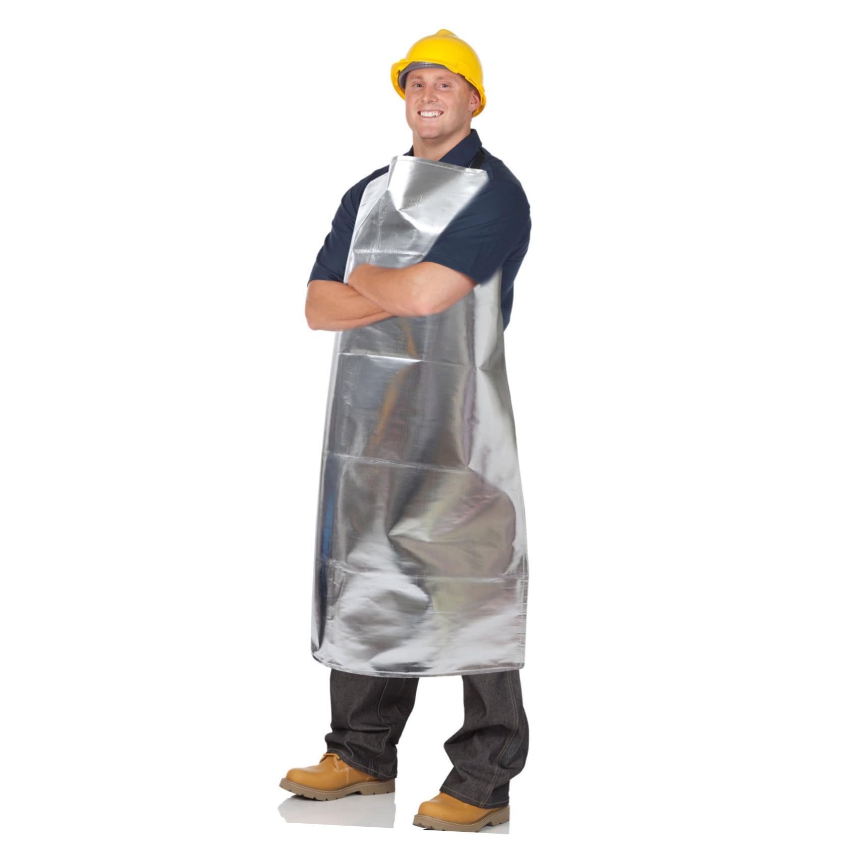 Hitzeschutzschürze Aluminiumfolie Feuerfest Ölresistent Schutzanzug Unisex Verstellbar Werkstattschürze Wärmedämmend Knieumspielend für Schweißen Gießerei Bbq Zufällige Farbe