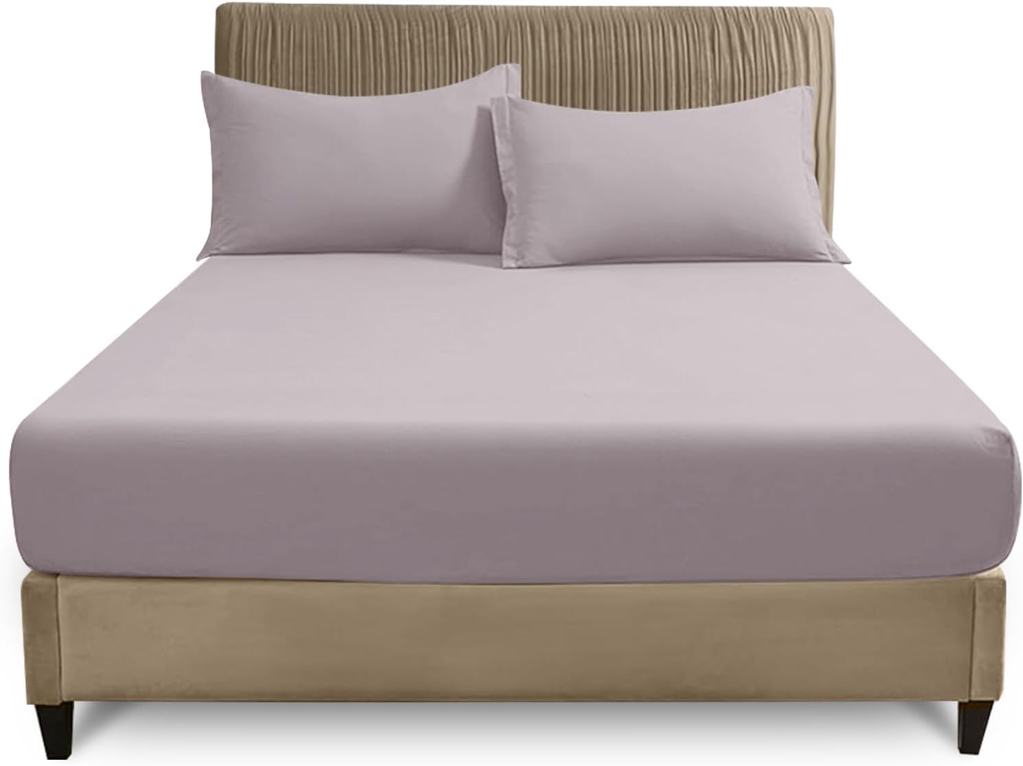Gc Gaveno Cavailia Grey Easy Care Polycotton Fitted, Plain Dyed Bed Sheets Or Housewife Pillowcases 2 Pack, Polyester-Cotton, King