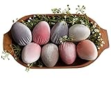 Velvet Egg Decor Set of 8 Pretty Pastel Colors, Farmhouse Decor, Gifts for Her, Kitchen Decor,...