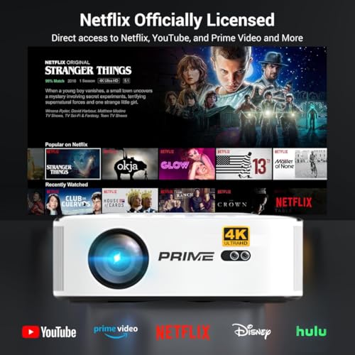 Image of VividBeam 4K QLED Ultra HD Smart Android Projector | 16,000 Lumens | Auto AI Focus & Keystone | Home Theatre Projector with WiFi, Bluetooth, HDMI | OTT Apps | 1 Year Warranty