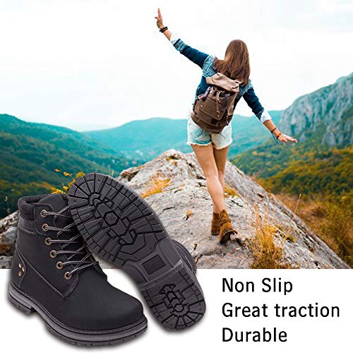 Image of Athlefit Women's Lace-Up Work Hiking Combat Ankle Boots
