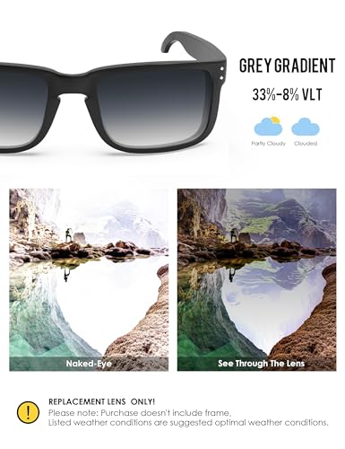 Image of BLAZERBUCK Anti-salt Replacement Lenses for Oakley Holbrook OO9102 Sunglasses, Anti-Scratch, Impact Resistant & Fit Perfectly