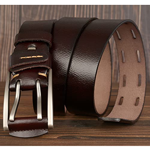 Ceinture de travail double griffe homme en cuir marron rétro 38 mm