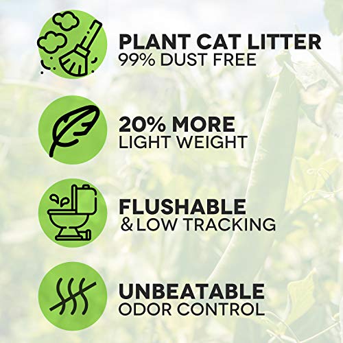 petnf Tofu Cat Litter Natural Cat Litter Flushable Cat Litter Clumping Plant Cat Litter Ultra Odor Control Cat Litter Dust Free Low Tracking Cat Litter Biodegradable Pellets Multi-Cat