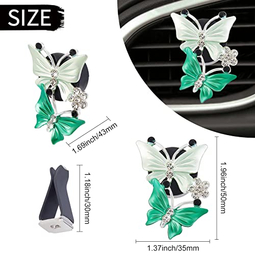 Image of WEBEEDY 6 Color Car Air Vent Clip, Dual Butterfly Daisy Flowers Car Charm, Car Air Freshener with Fragrance Cotton Pad, Women Fashion Car Decorations Gift