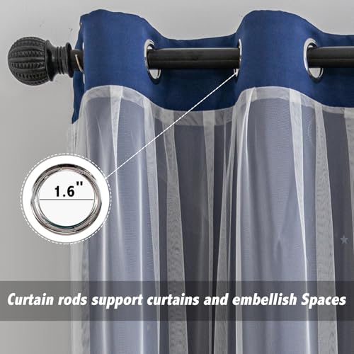 Image of indistar Star Cutout Kids Window Blackout Curtains for Girl Bedroom Window Room Darkening Curtains & Drapes Baby Nursery Curtains (2 Panel,52Wx95L inch,Navy Blue)