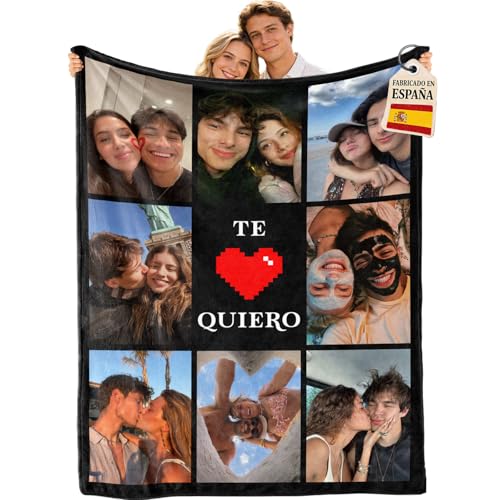 Bemaystar Manta Personalizada con Foto y Texto- Regalos Dia del Padre，Mantas Personalizadas para Mujer, Hombre, Pareja y Familia, Regalos Personalizados para San Valentín cumpleaños Papá, Mamá